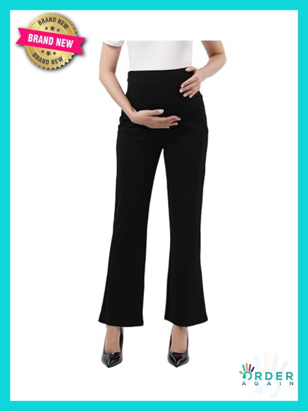 Maternity Capris Stretch Over-Bump Casual Work Pants